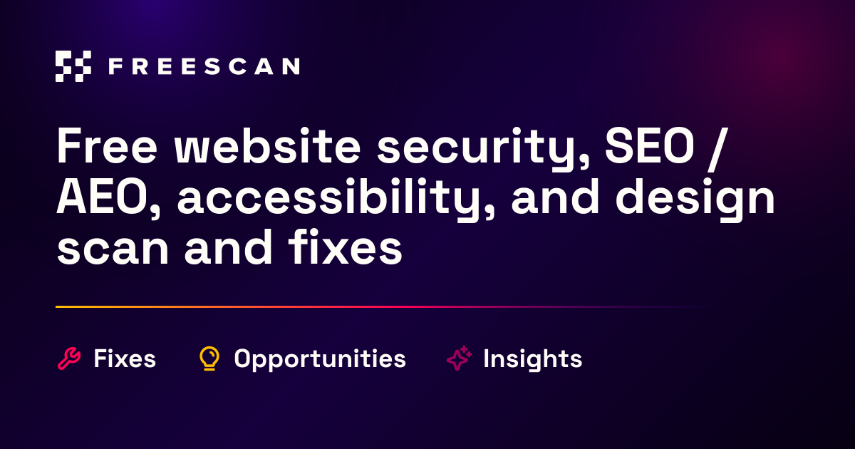 Free 36-Check Website Audit for SEO, Security, Accessibility & Design social preview